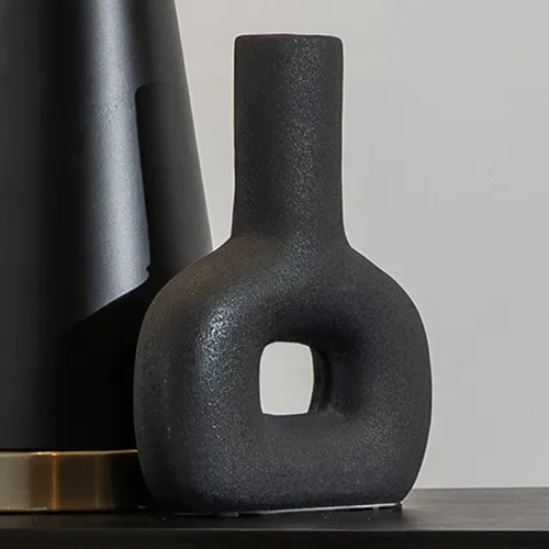 Jarrón Piedra Dolomite Negro